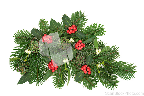 Image of  Christmas Winter Greenery Traditional Floral Decoration 