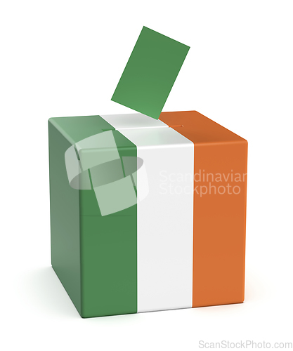 Image of Ballot box with the flag of Ireland