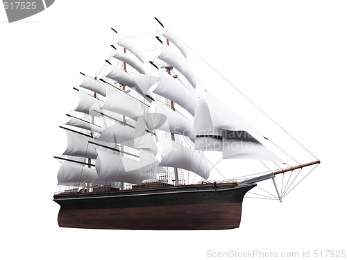 Image of Sailing ship isolated over white