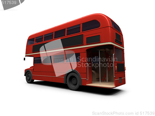 Image of red double decker autobus over white