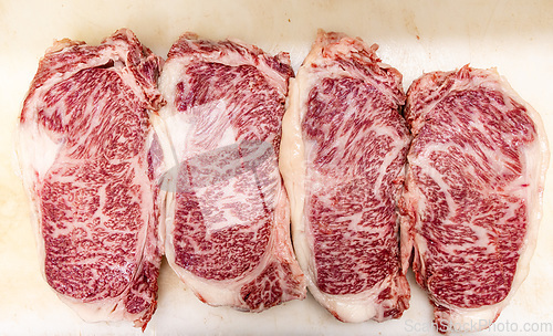 Image of Raw dry aged wagyu steak