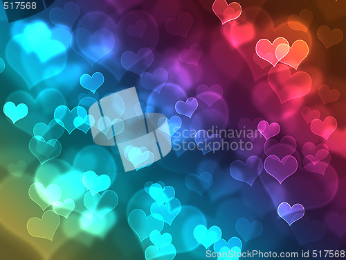 Image of hearts bokeh effect