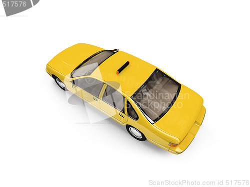 Image of Yellow taxi isolated over whie