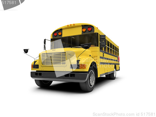 Image of School yellow bus isolated over white