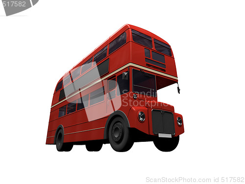 Image of red double decker autobus over white