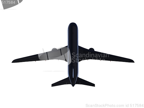 Image of Black aircraft isolated view