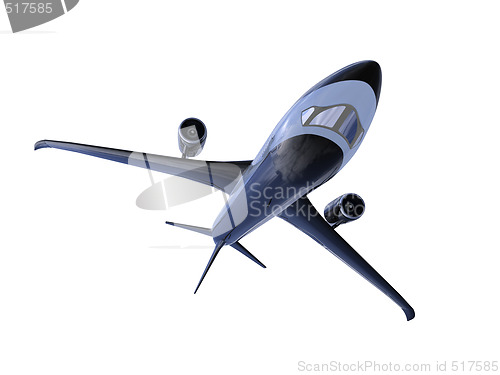 Image of Black aircraft isolated view
