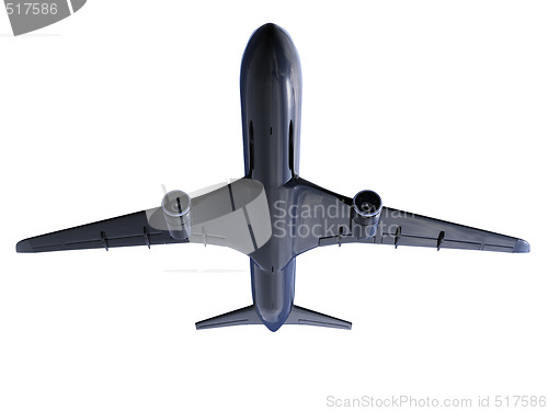 Image of Black aircraft isolated view