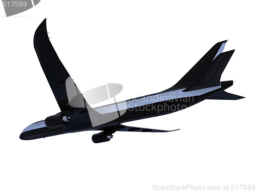 Image of Black aircraft isolated view