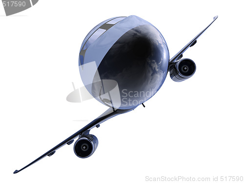 Image of Black aircraft isolated view