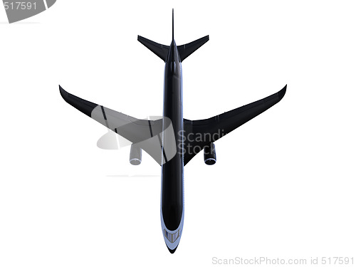 Image of Black aircraft isolated view