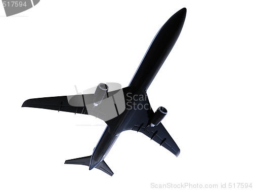 Image of Black aircraft isolated view