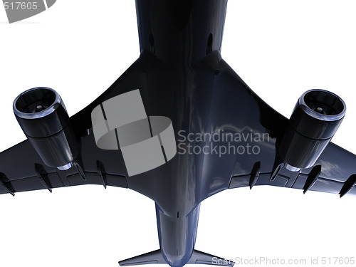 Image of Black aircraft isolated view