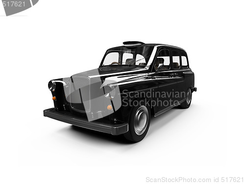 Image of Black taxi isolated over white