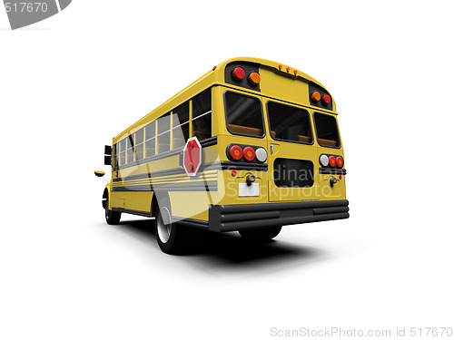 Image of School yellow bus isolated over white