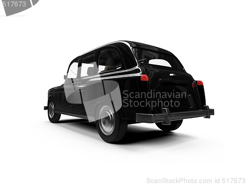 Image of Black taxi isolated over white