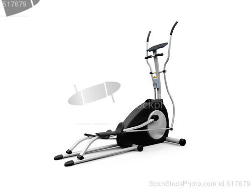 Image of elliptical machine over white