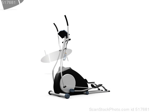 Image of elliptical machine over white