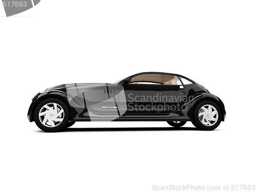 Image of concept of retro car on white background