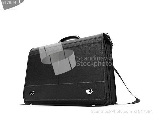 Image of Black leather handbag