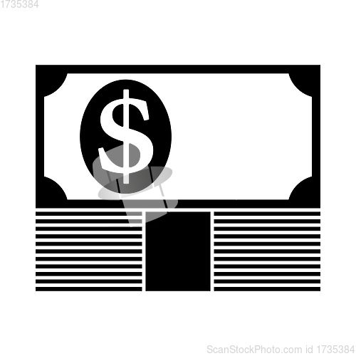 Image of Banknote On Top Of Money Stack Icon