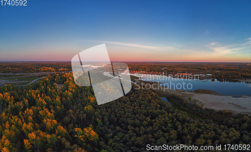 Image of Aerial shot of view to Barnaul city.