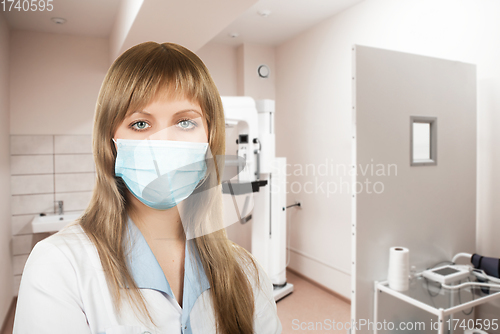 Image of Female doctor mammologist or radiologist in the clinic