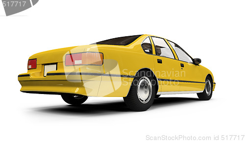 Image of Yellow taxi isolated over whie