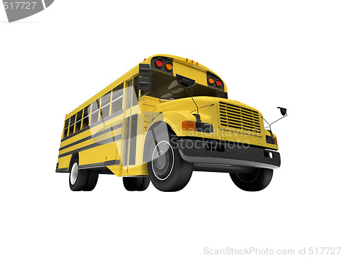 Image of School yellow bus isolated over white