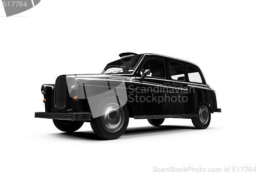 Image of Black taxi isolated over white