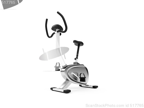 Image of vertical exercise bicycle over white