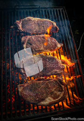 Image of Wagyu entrecote beef steaks