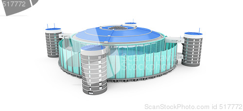 Image of stadium over white