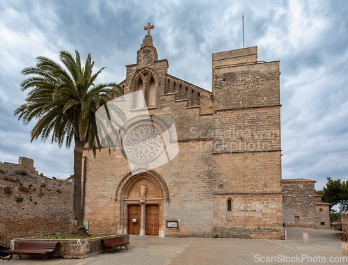 Image of Sant Jaume cathedral in Alcudia, Roman Catholic church, Alcudia. Balearic Islands Spain.