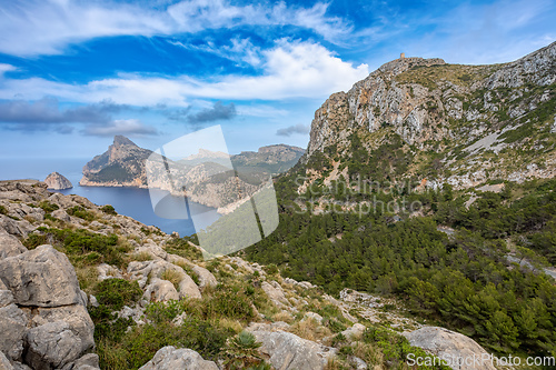 Image of View from Mirador de Es Colomer, Balearic Islands Mallorca Spain.
