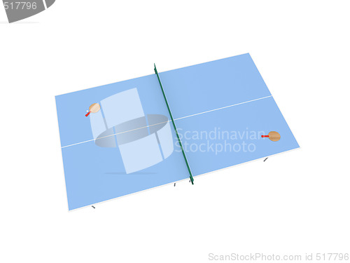 Image of pingpong table over white