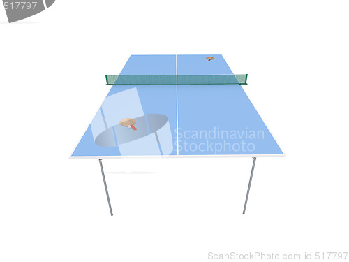 Image of pingpong table over white