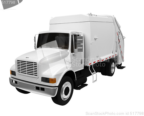 Image of trash truck over white