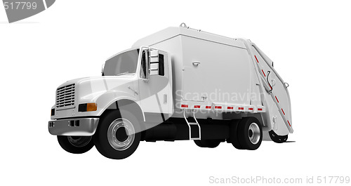 Image of trash truck over white