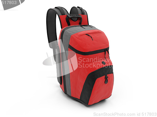 Image of Red travel rucksack