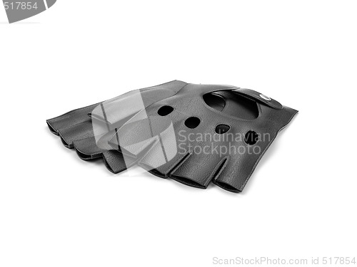 Image of Black leather gloves