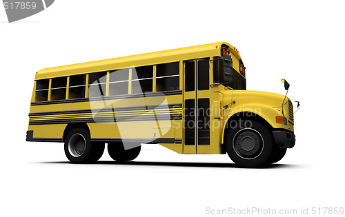 Image of School yellow bus isolated over white