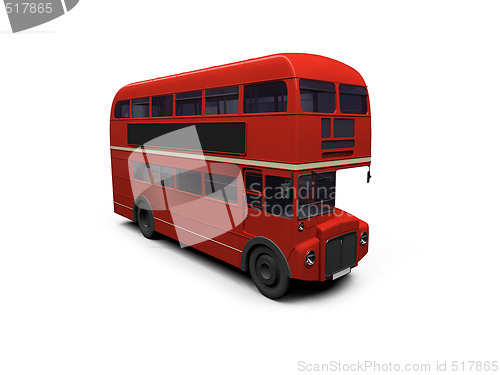 Image of red double decker autobus over white