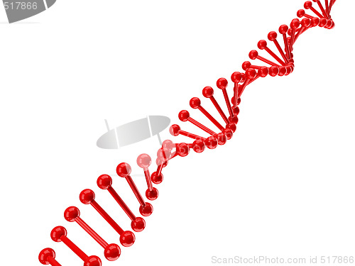 Image of dna structure over white