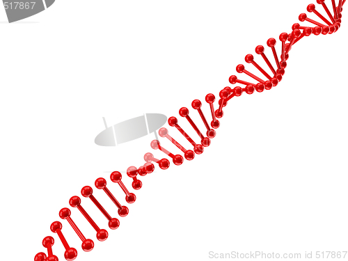 Image of dna structure over white