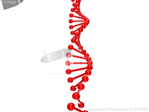 Image of dna structure over white