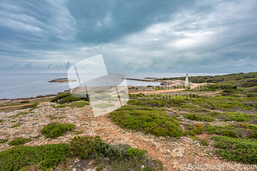 Image of Natural beach near city Can Picafort. Balearic Islands Mallorca Spain.