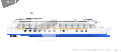 Image of Cruise ship isolated side view