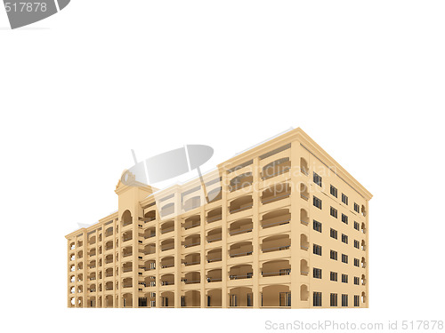 Image of big hotel over white