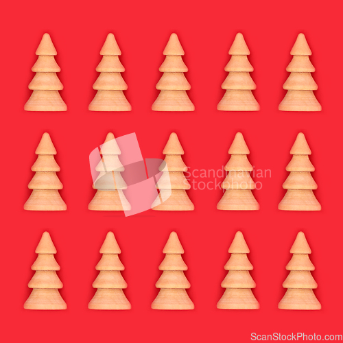 Image of Christmas Tree Wooden Eco Friendly Background Design